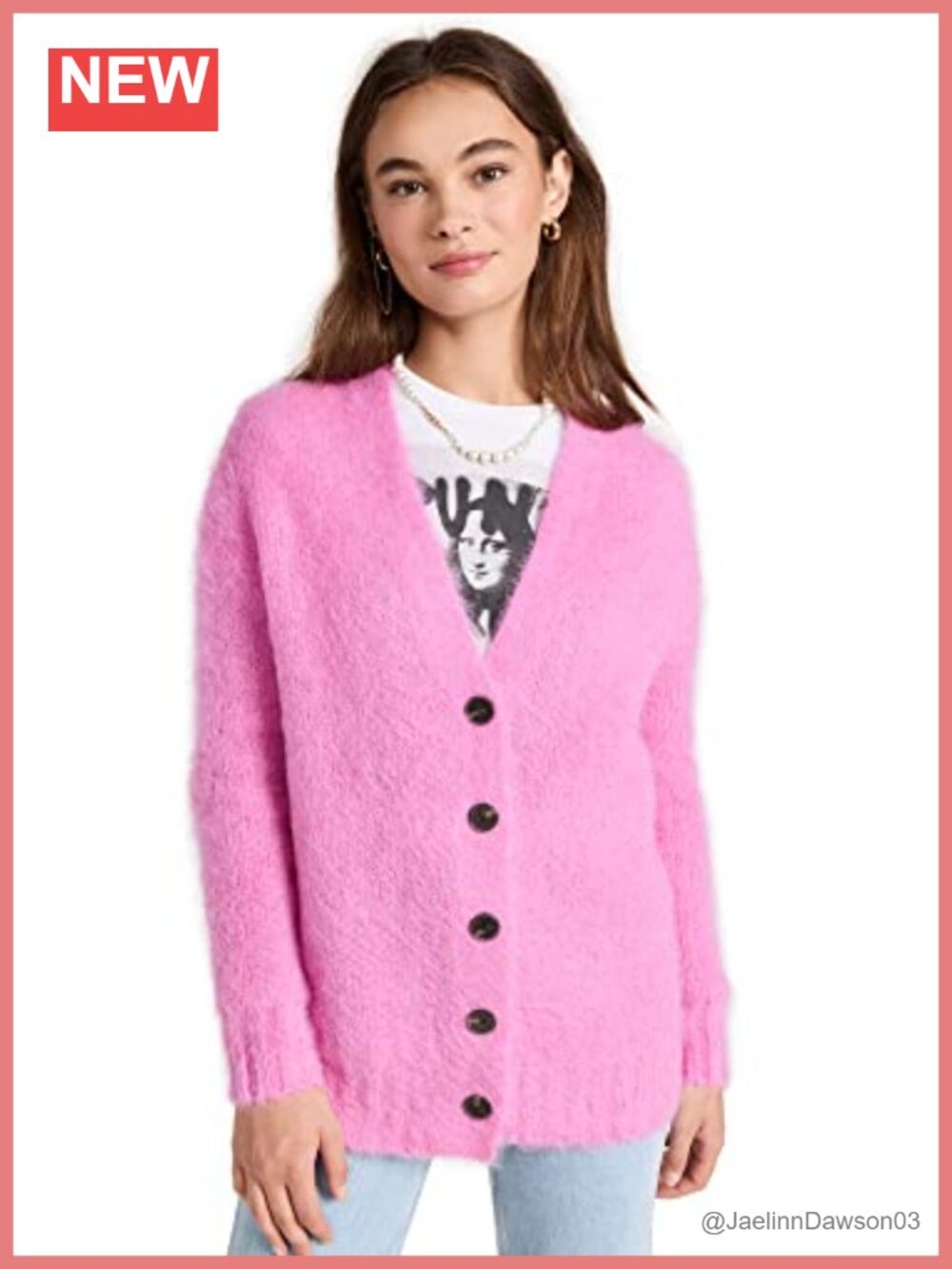 Rebecca Taylor Brushed Mohair Cardigan Loose Fit Long Sleeve V-Neck Button